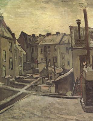 Vincent Van Gogh Backyards of Old Houses in Antwerp in the Snow (nn04) Norge oil painting art